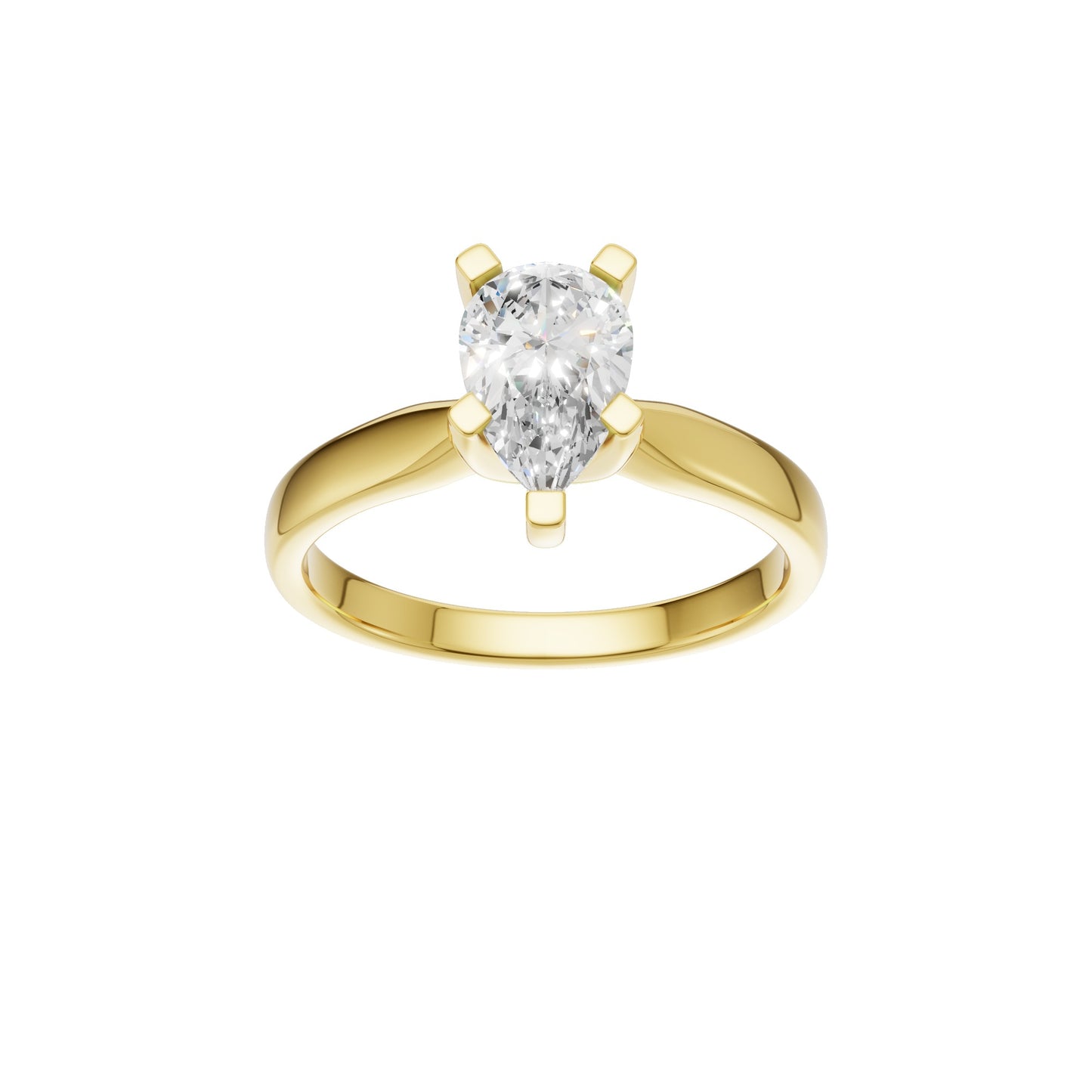 Peace Jewelers 14K Gold Pear Shaped Lab-Grown Diamond Solitaire Ring