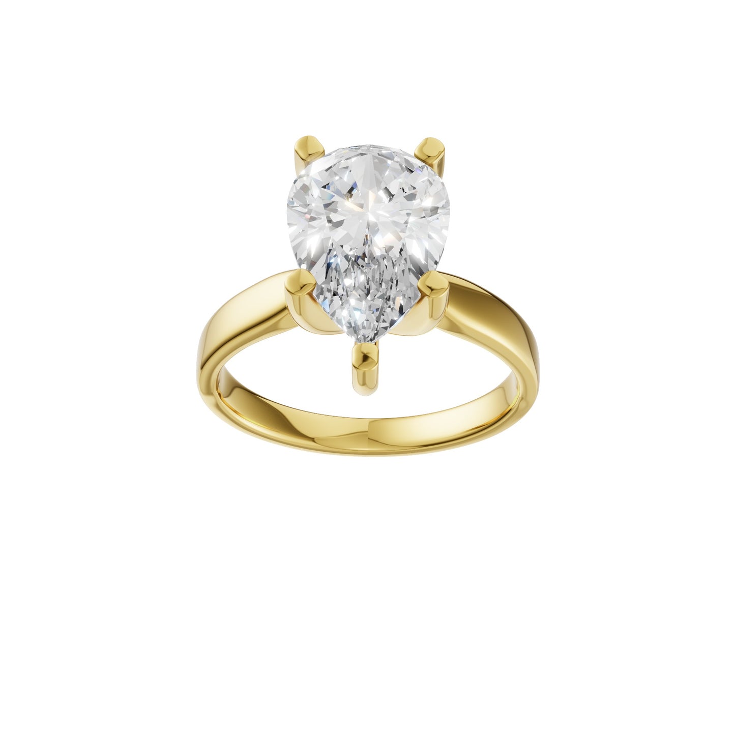 Peace Jewelers 14K Gold Pear Shaped Lab-Grown Diamond Solitaire Ring