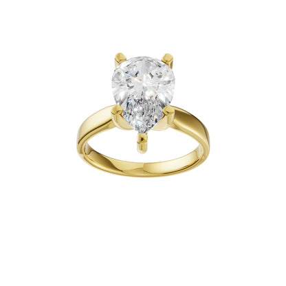 Peace Jewelers 14K Gold Pear Shaped Lab-Grown Diamond Solitaire Ring