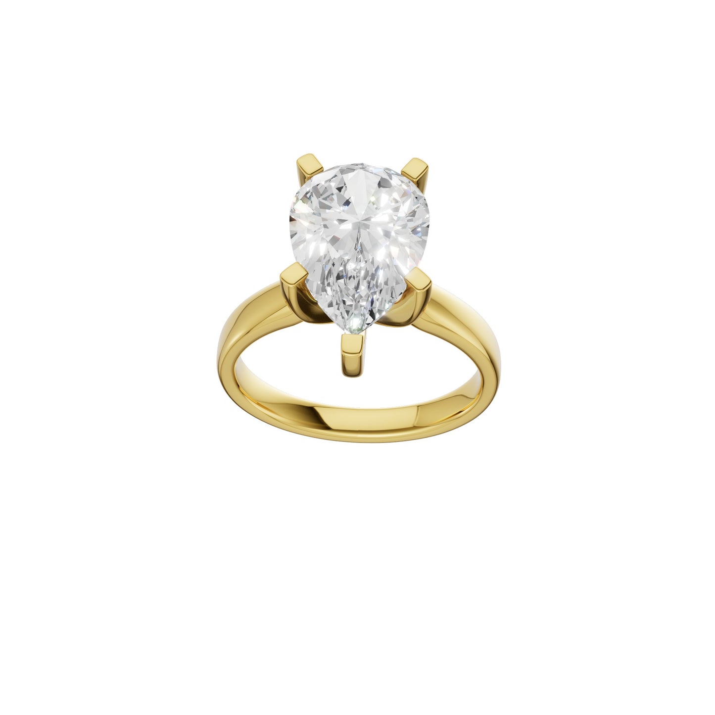 Peace Jewelers 14K Gold Pear Shaped Lab-Grown Diamond Solitaire Ring