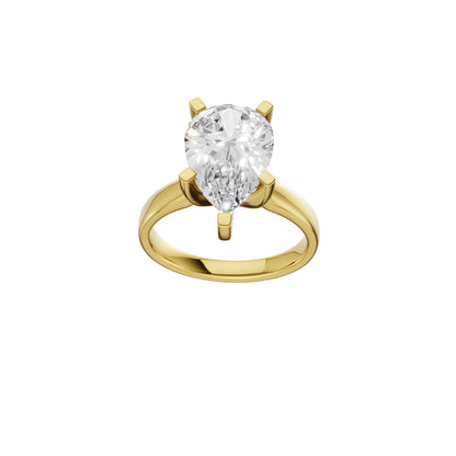 Peace Jewelers 14K Gold Pear Shaped Lab-Grown Diamond Solitaire Ring