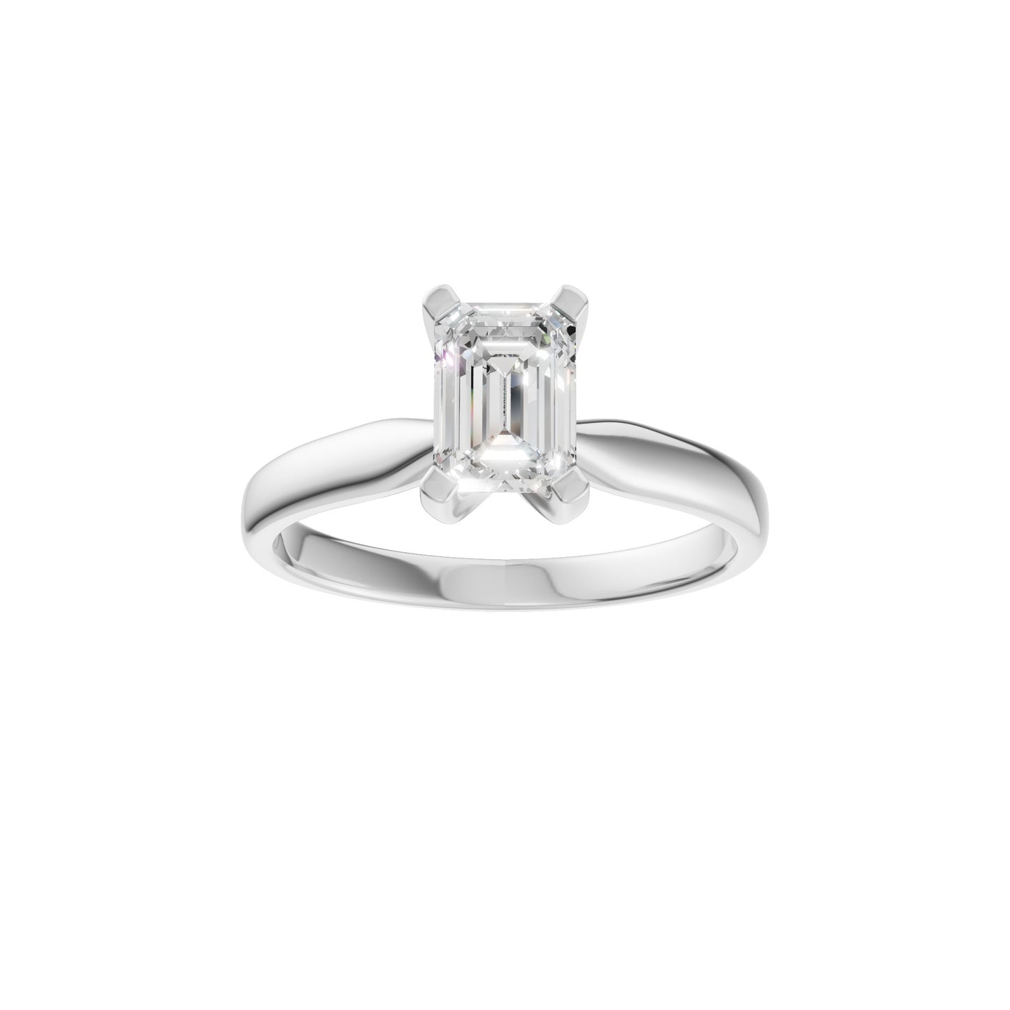 Peace Jewelers 14K Gold Emerald-Cut Lab-Grown Diamond Solitaire Ring