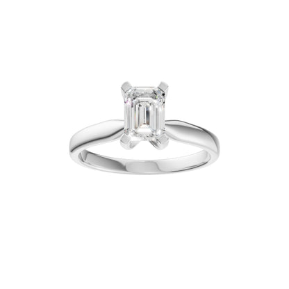 Peace Jewelers 14K Gold Emerald-Cut Lab-Grown Diamond Solitaire Ring