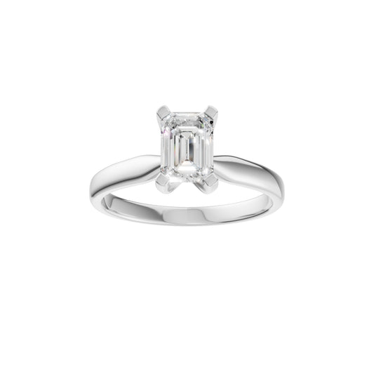 Peace Jewelers 14K Gold Emerald-Cut Lab-Grown Diamond Solitaire Ring