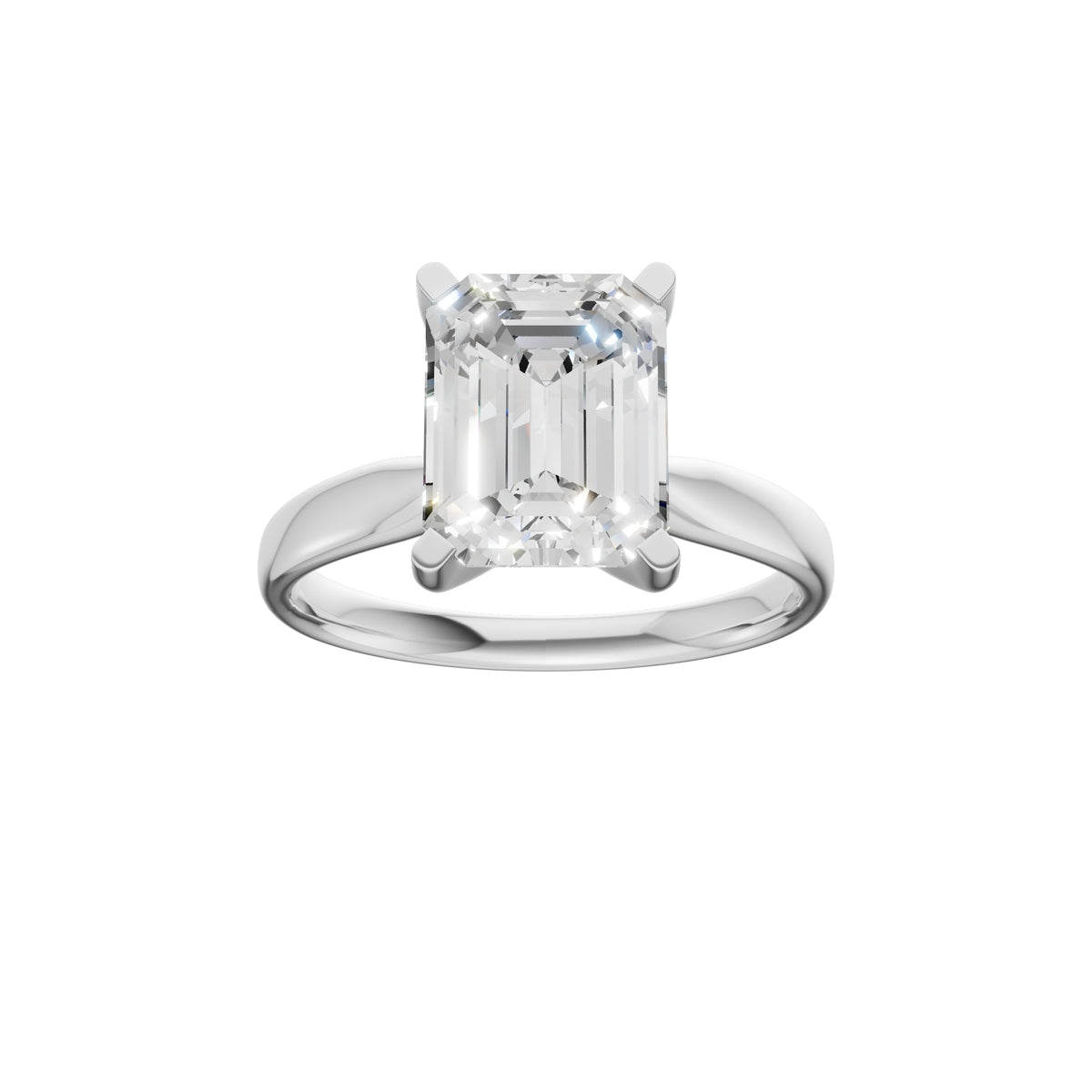 Peace Jewelers 14K Gold Emerald-Cut Lab-Grown Diamond Solitaire Ring