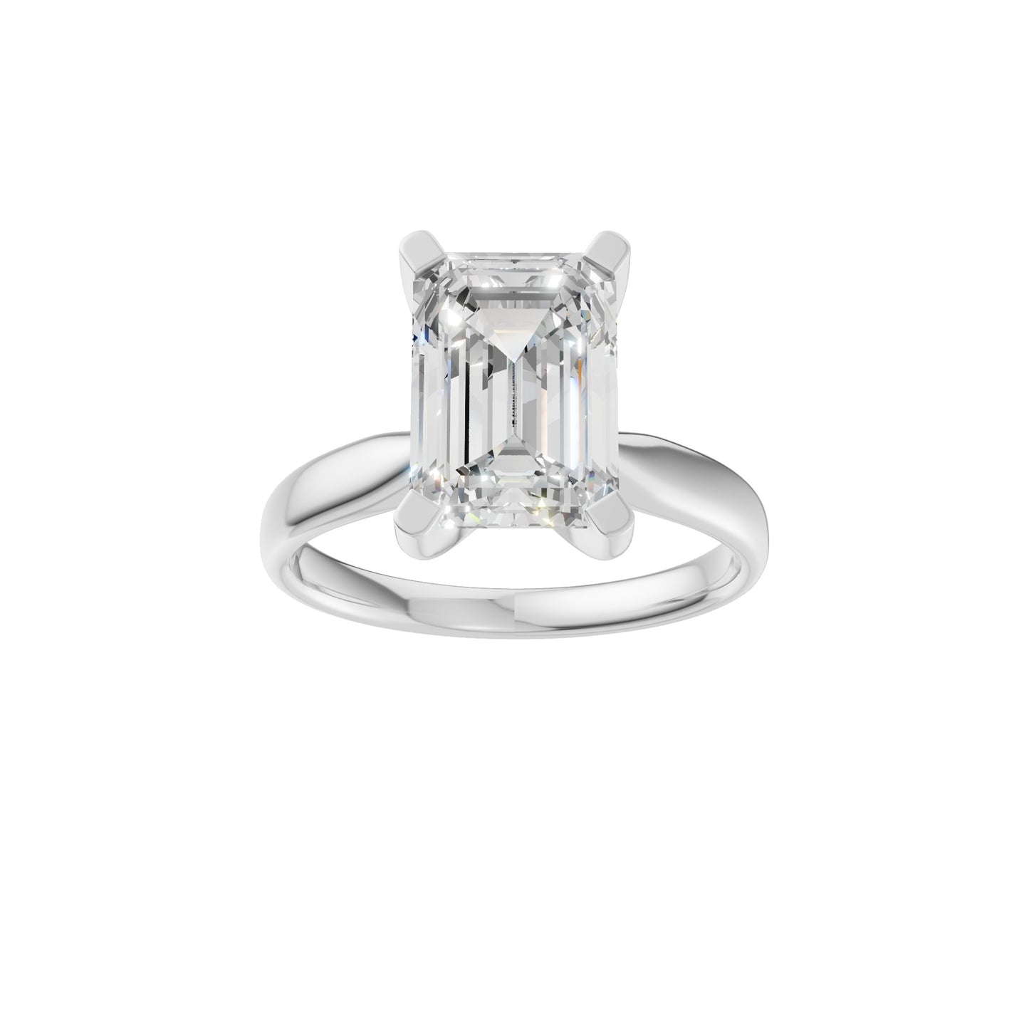 Peace Jewelers 14K Gold Emerald-Cut Lab-Grown Diamond Solitaire Ring