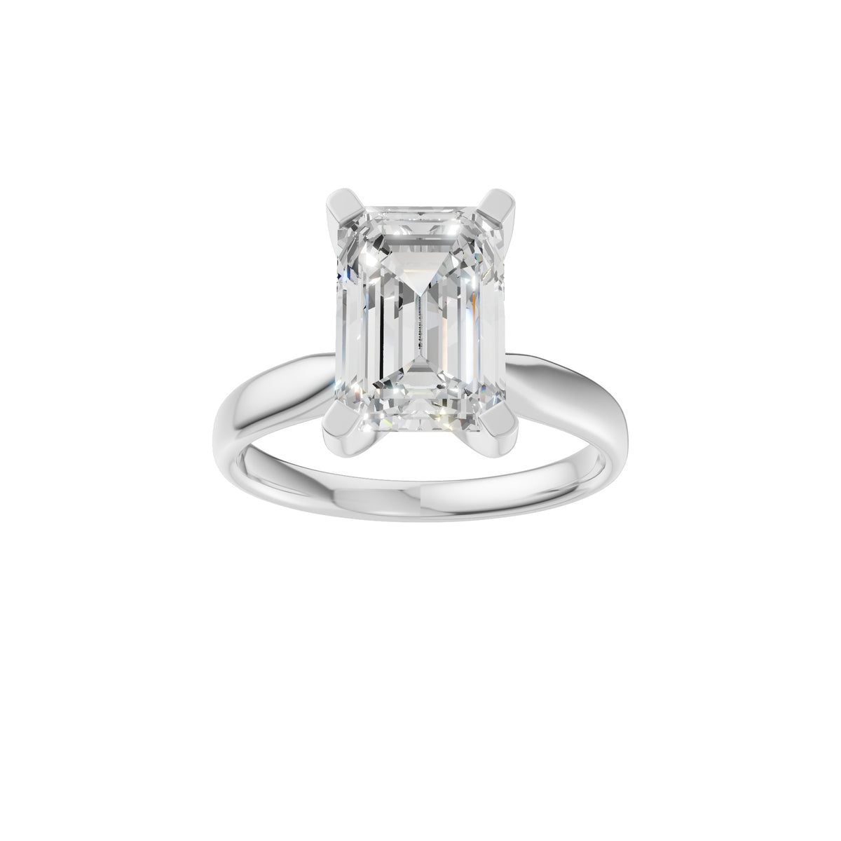 Peace Jewelers 14K Gold Emerald-Cut Lab-Grown Diamond Solitaire Ring
