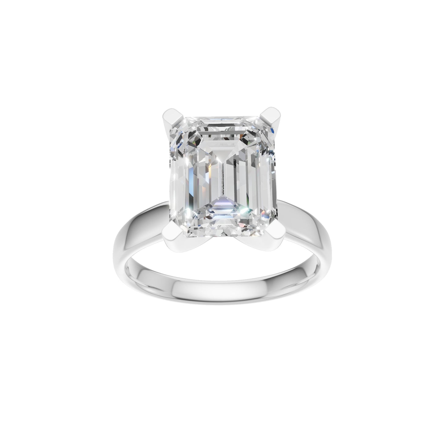 Peace Jewelers 14K Gold Emerald-Cut Lab-Grown Diamond Solitaire Ring