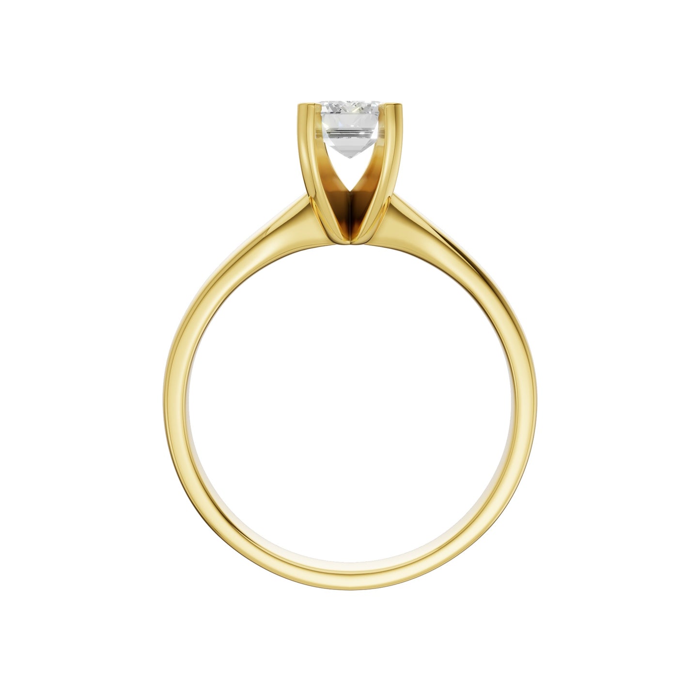 Peace Jewelers 14K Gold Emerald-Cut Lab-Grown Diamond Solitaire Ring