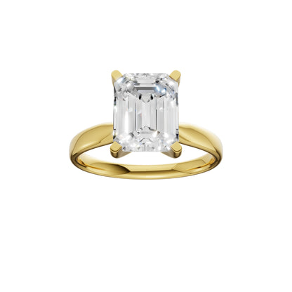 Peace Jewelers 14K Gold Emerald-Cut Lab-Grown Diamond Solitaire Ring