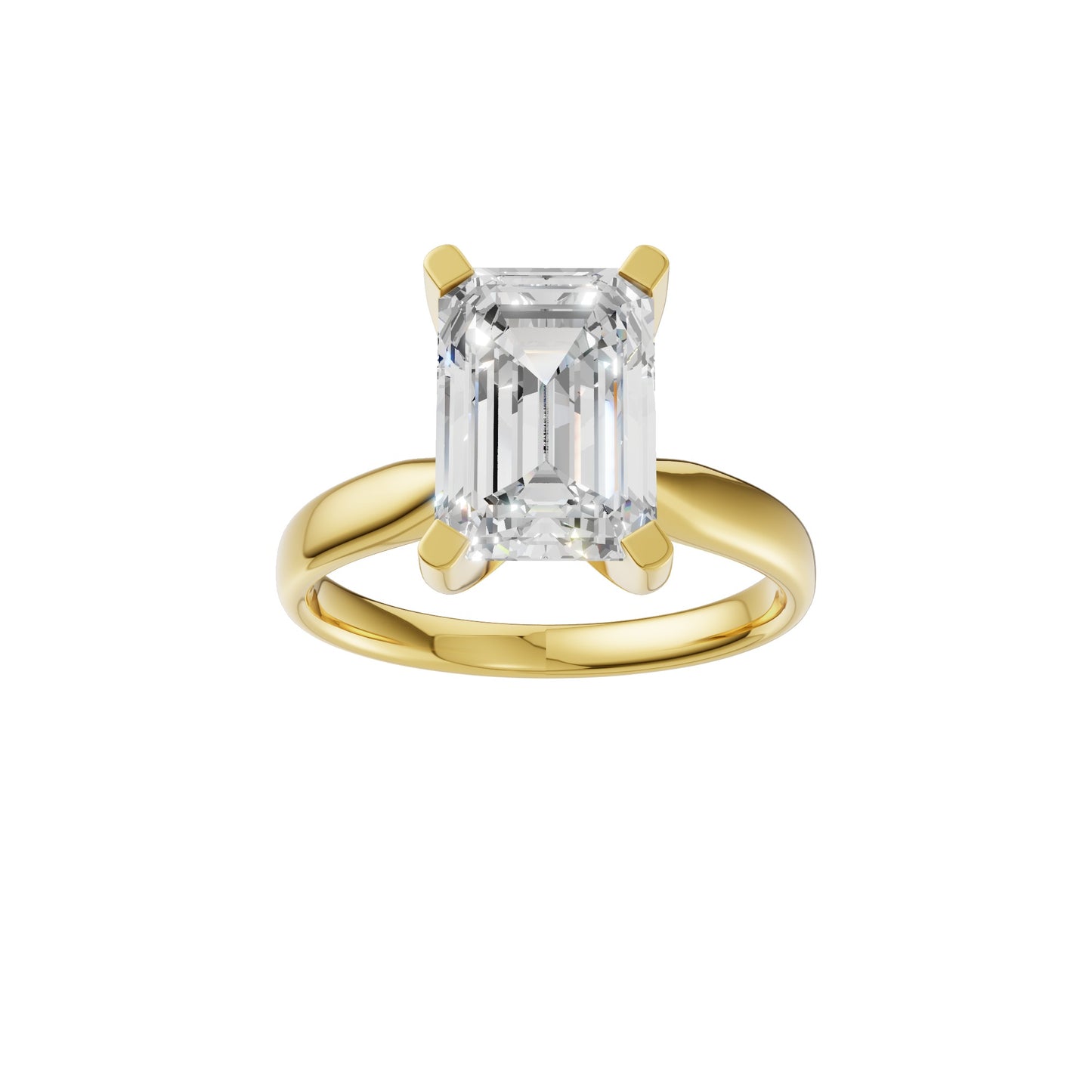 Peace Jewelers 14K Gold Emerald-Cut Lab-Grown Diamond Solitaire Ring