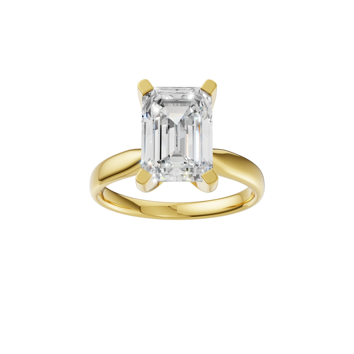 Peace Jewelers 14K Gold Emerald-Cut Lab-Grown Diamond Solitaire Ring