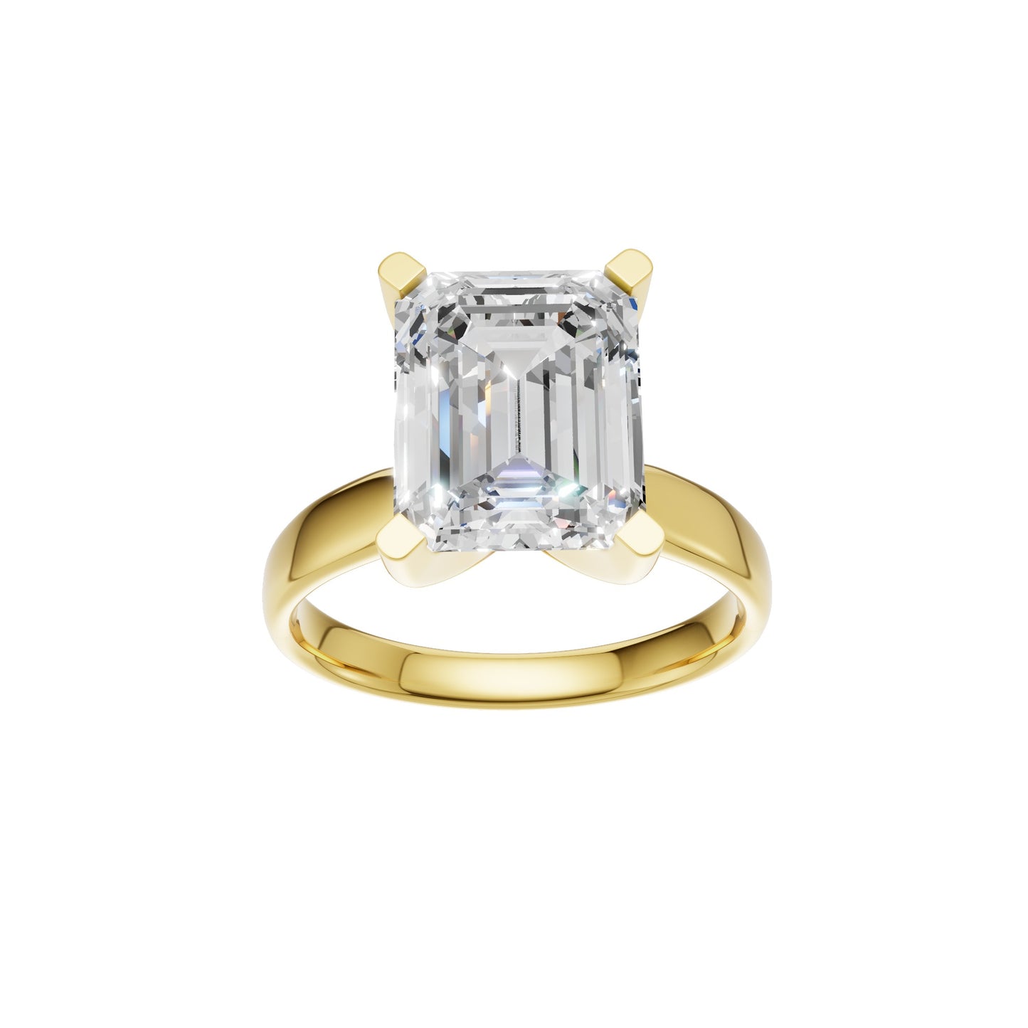 Peace Jewelers 14K Gold Emerald-Cut Lab-Grown Diamond Solitaire Ring