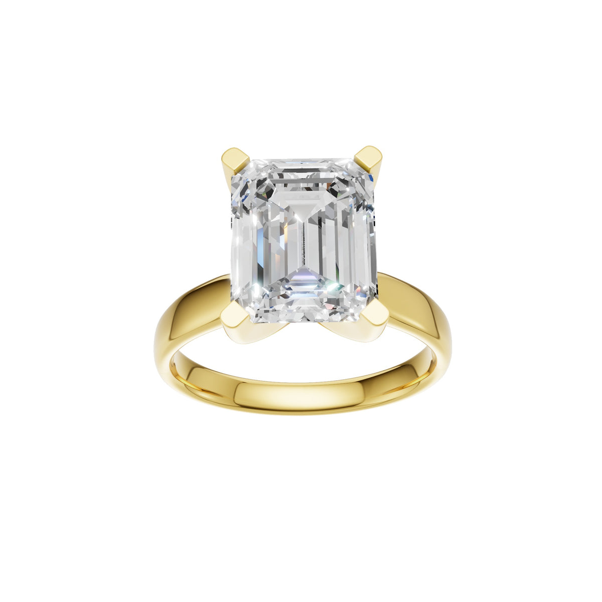 Peace Jewelers 14K Gold Emerald-Cut Lab-Grown Diamond Solitaire Ring