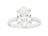 Peace Jewelers Platinum 2.50ctw Lab-Grown Diamond Oval Solitaire Ring