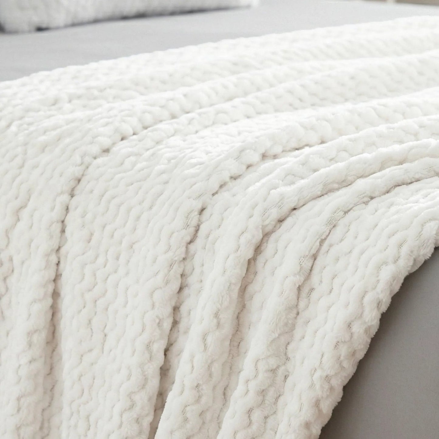 Superior "Lily" Pebbled Fluffy Fleece Blanket