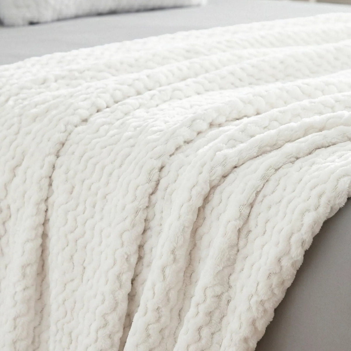 Superior "Lily" Pebbled Fluffy Fleece Blanket