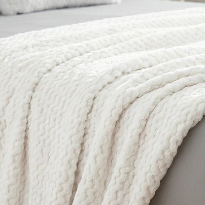 Superior "Lily" Pebbled Fluffy Fleece Blanket