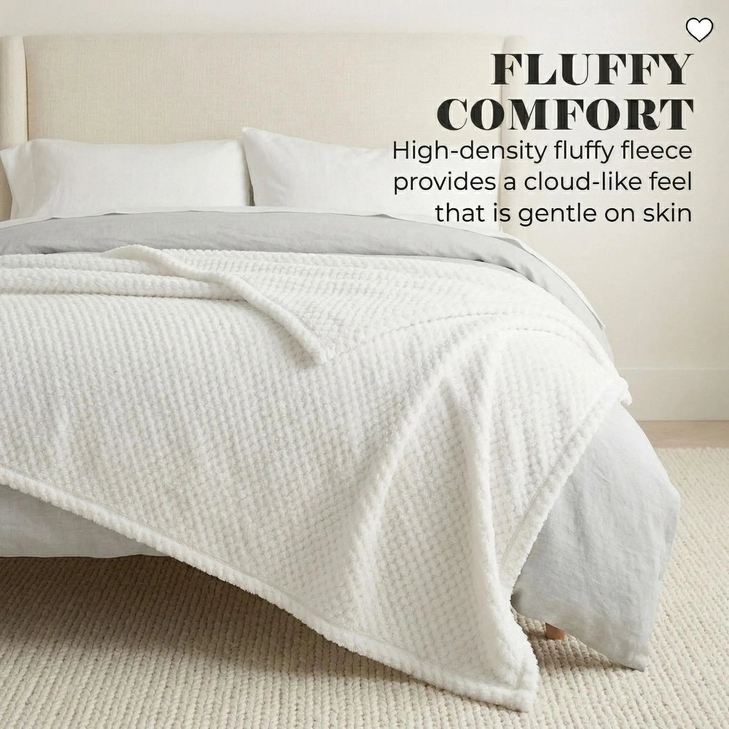 Superior "Lily" Pebbled Fluffy Fleece Blanket