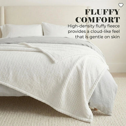 Superior "Lily" Pebbled Fluffy Fleece Blanket