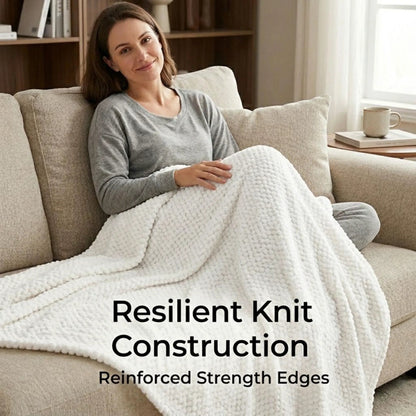 Superior "Lily" Pebbled Fluffy Fleece Blanket