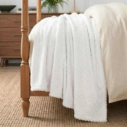 Superior "Lily" Pebbled Fluffy Fleece Blanket