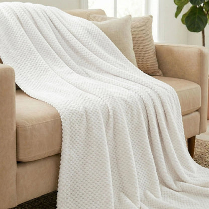 Superior "Lily" Pebbled Fluffy Fleece Blanket