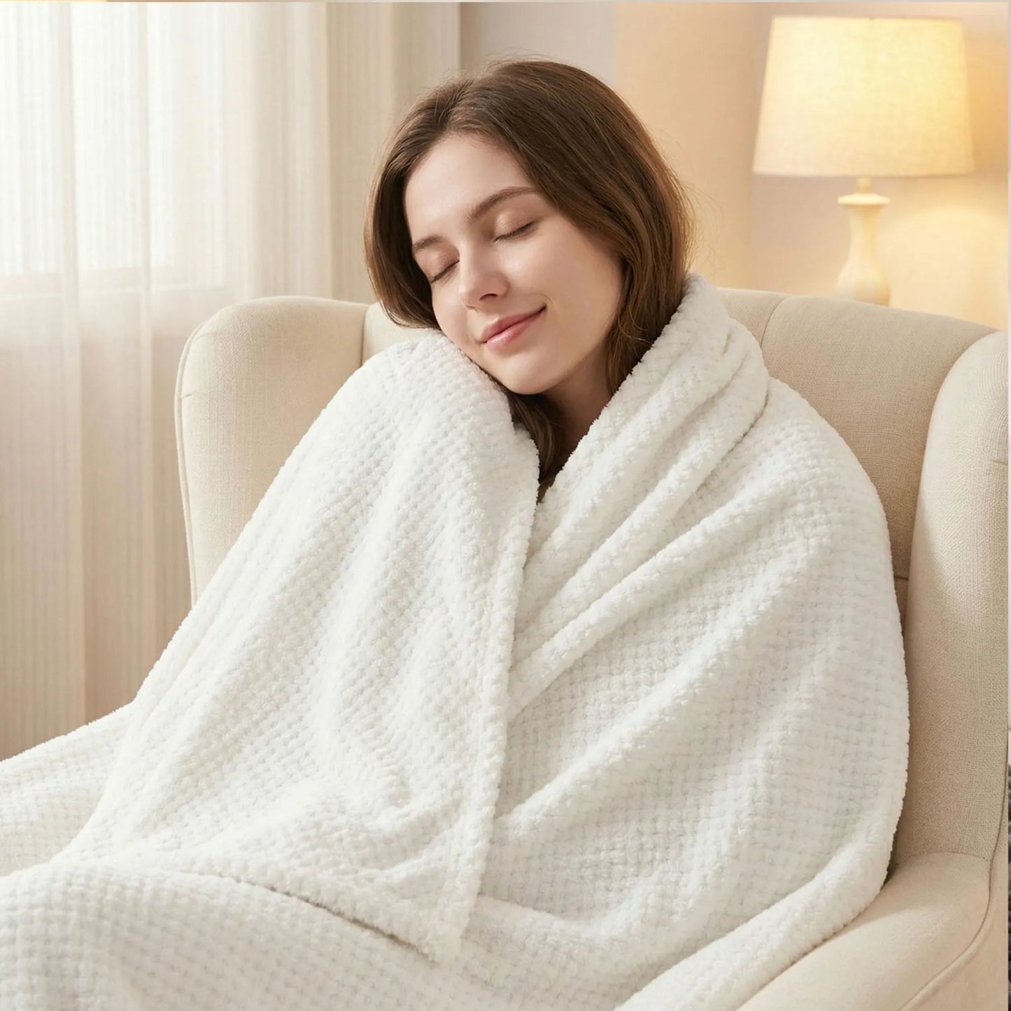 Superior "Lily" Pebbled Fluffy Fleece Blanket