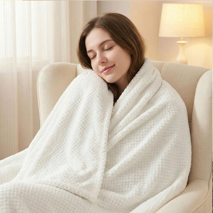 Superior "Lily" Pebbled Fluffy Fleece Blanket