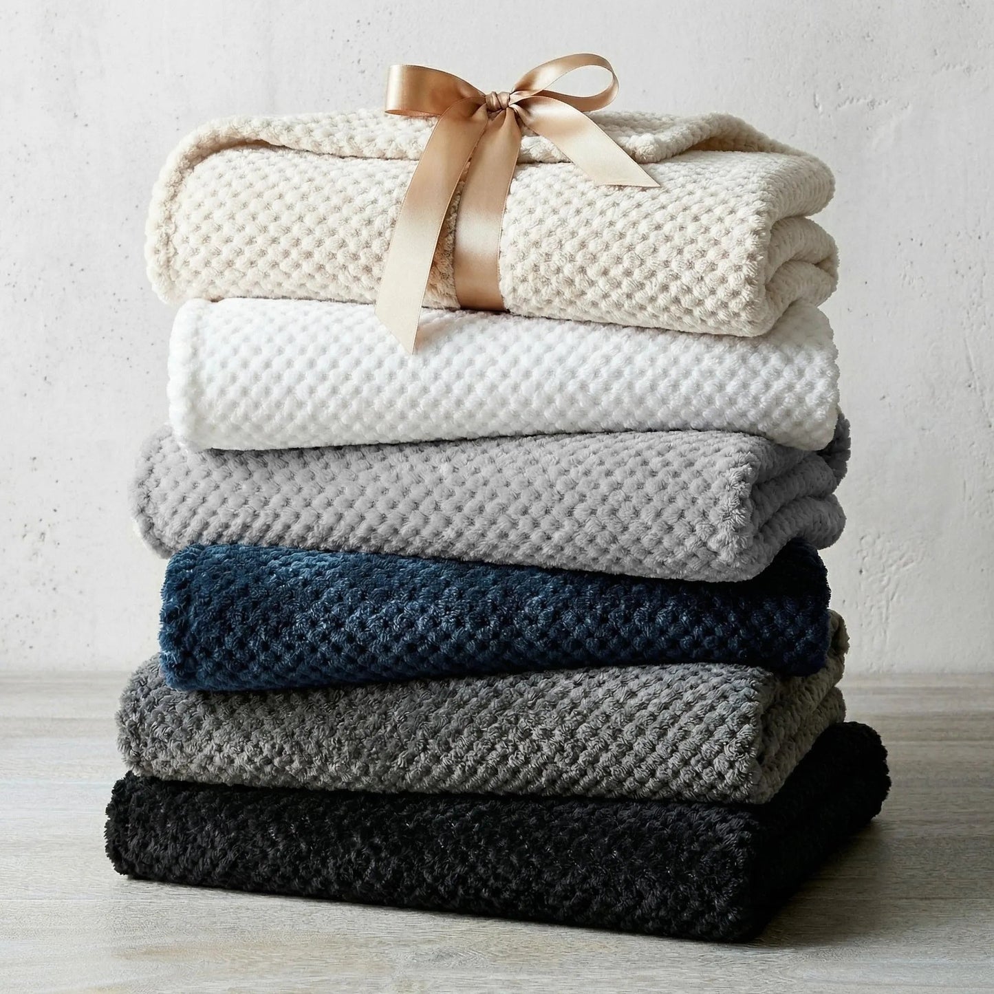 Superior "Lily" Pebbled Fluffy Fleece Blanket