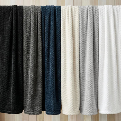 Superior "Lily" Pebbled Fluffy Fleece Blanket