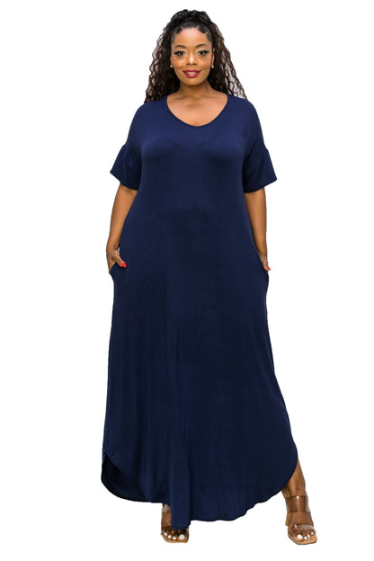 L I V D Women's Plus Size Scarlett Maxi Pocket Dress