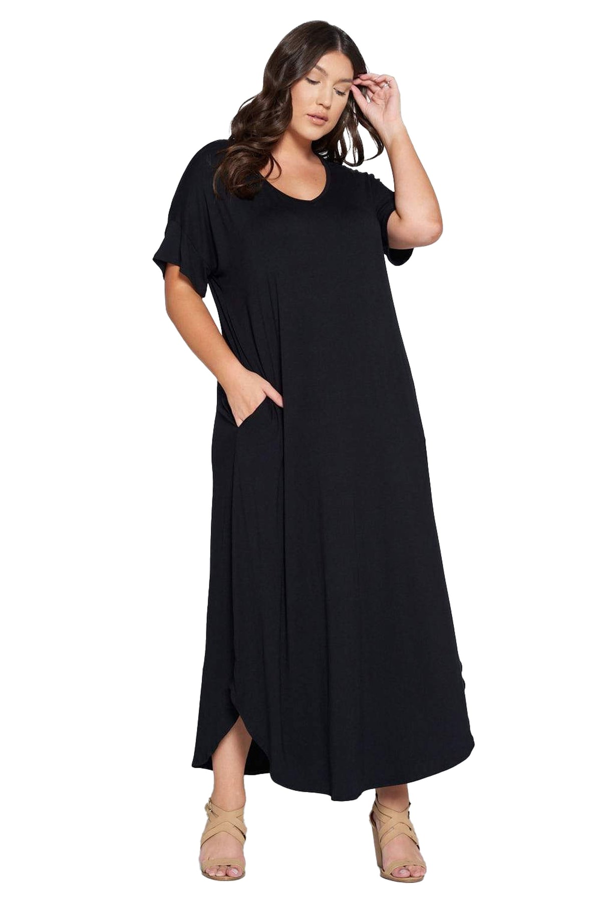 L I V D Women's Plus Size Scarlett Maxi Pocket Dress