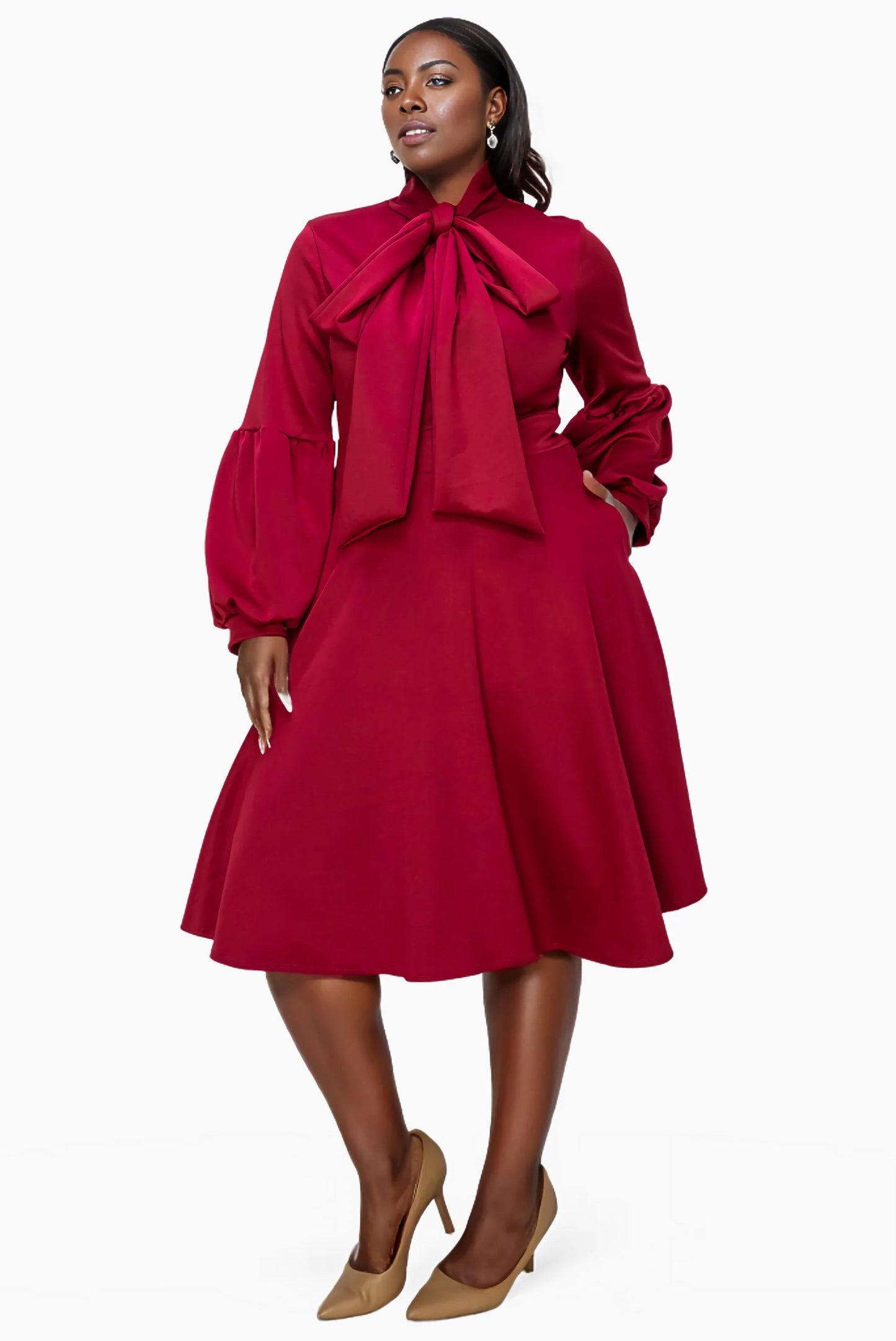 L I V D Women's Plus Size Bekah Flare Pocket Dress