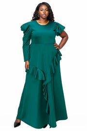 L I V D Women's Plus Size Vivienne Ruffled Maxi Dress