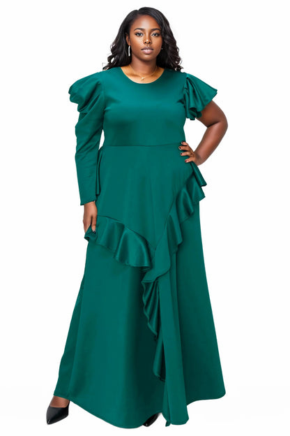 L I V D Women's Plus Size Vivienne Ruffled Maxi Dress