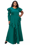 L I V D Women's Plus Size Vivienne Ruffled Maxi Dress
