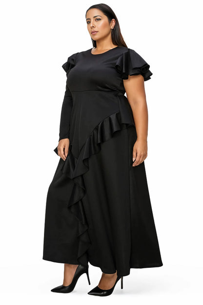 L I V D Women's Plus Size Vivienne Ruffled Maxi Dress