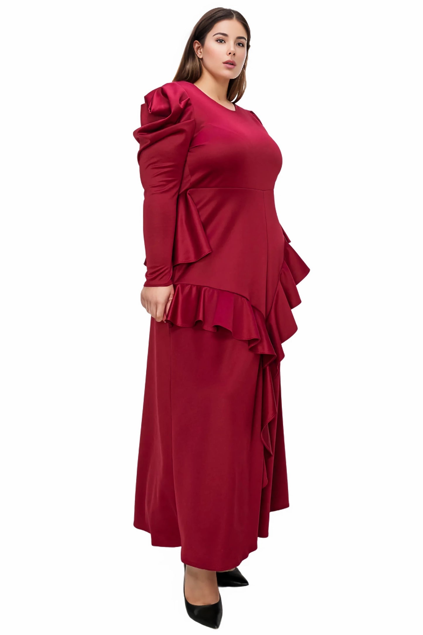 L I V D Women's Plus Size Vivienne Ruffled Maxi Dress
