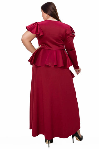 L I V D Women's Plus Size Vivienne Ruffled Maxi Dress