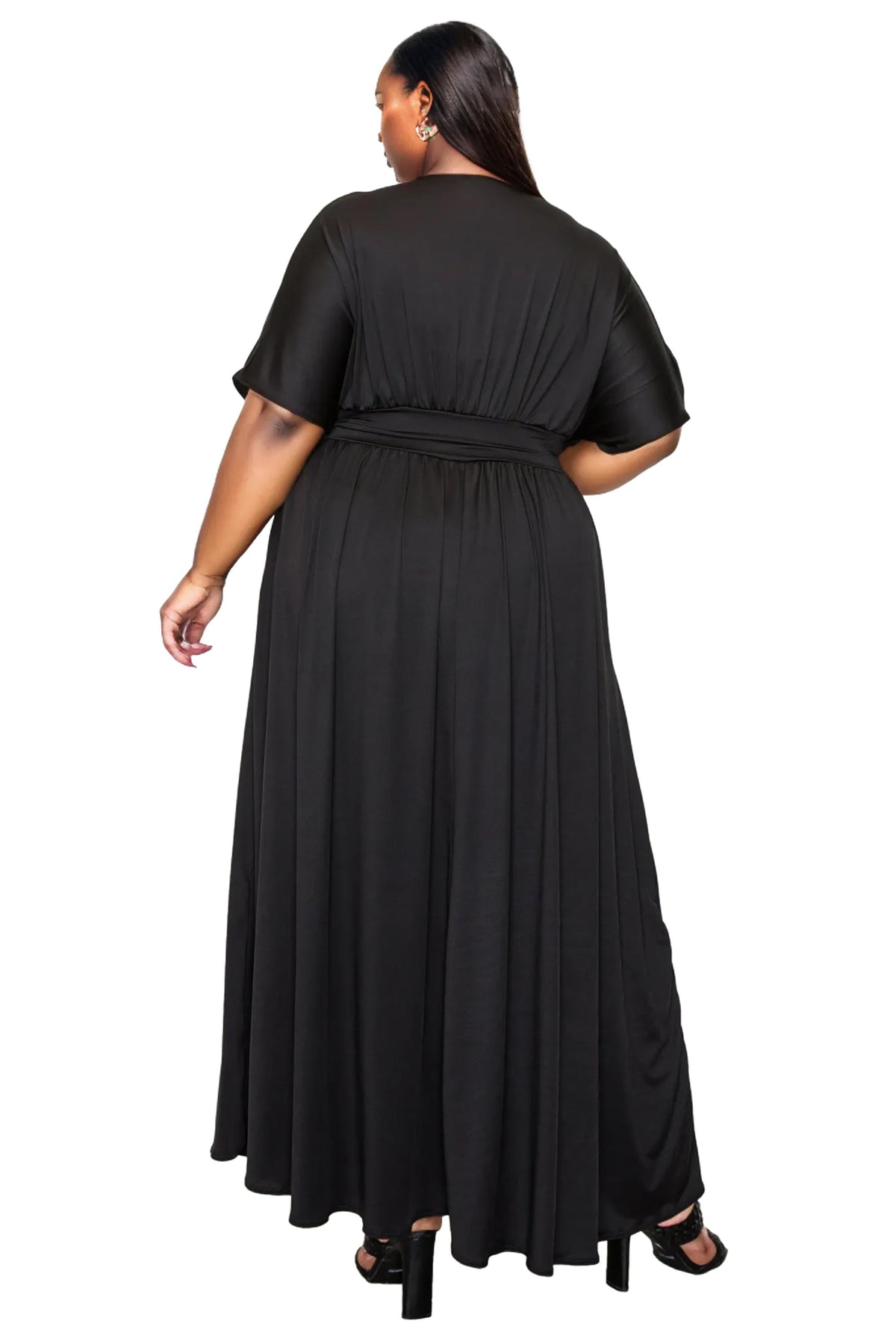 L I V D Women's Plus Size Raffi Empire Waist Pocket Maxi Dress