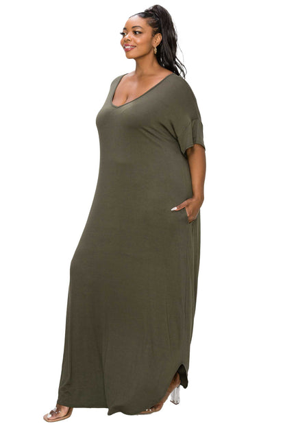 L I V D Women's Plus Size Scarlett Maxi Pocket Dress