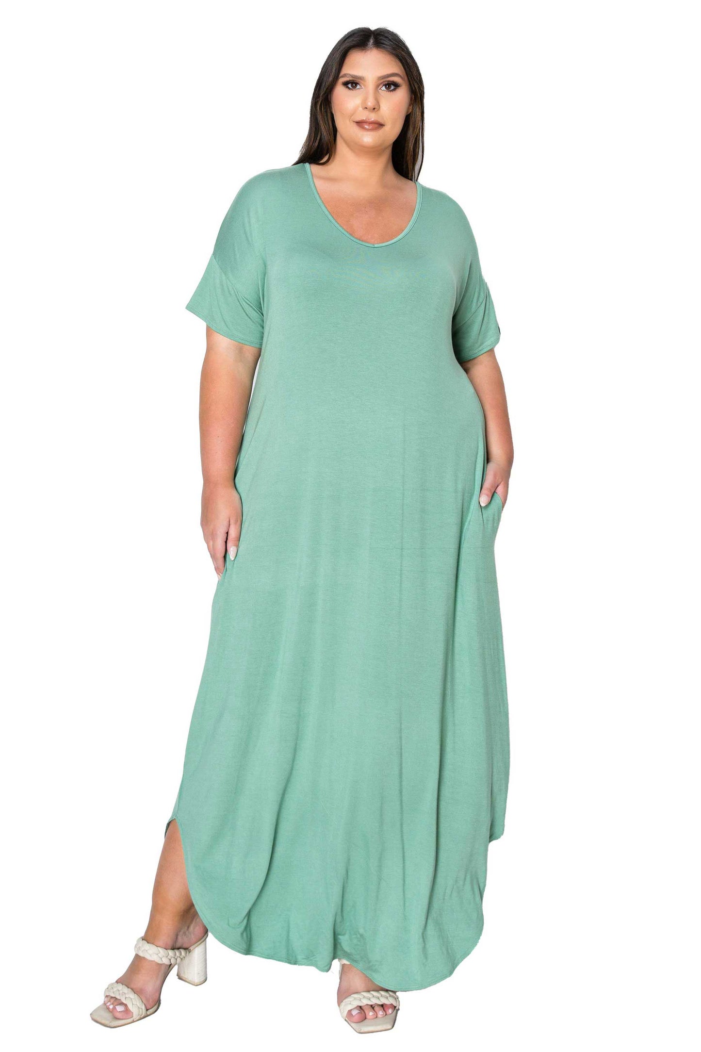 L I V D Women's Plus Size Scarlett Maxi Pocket Dress