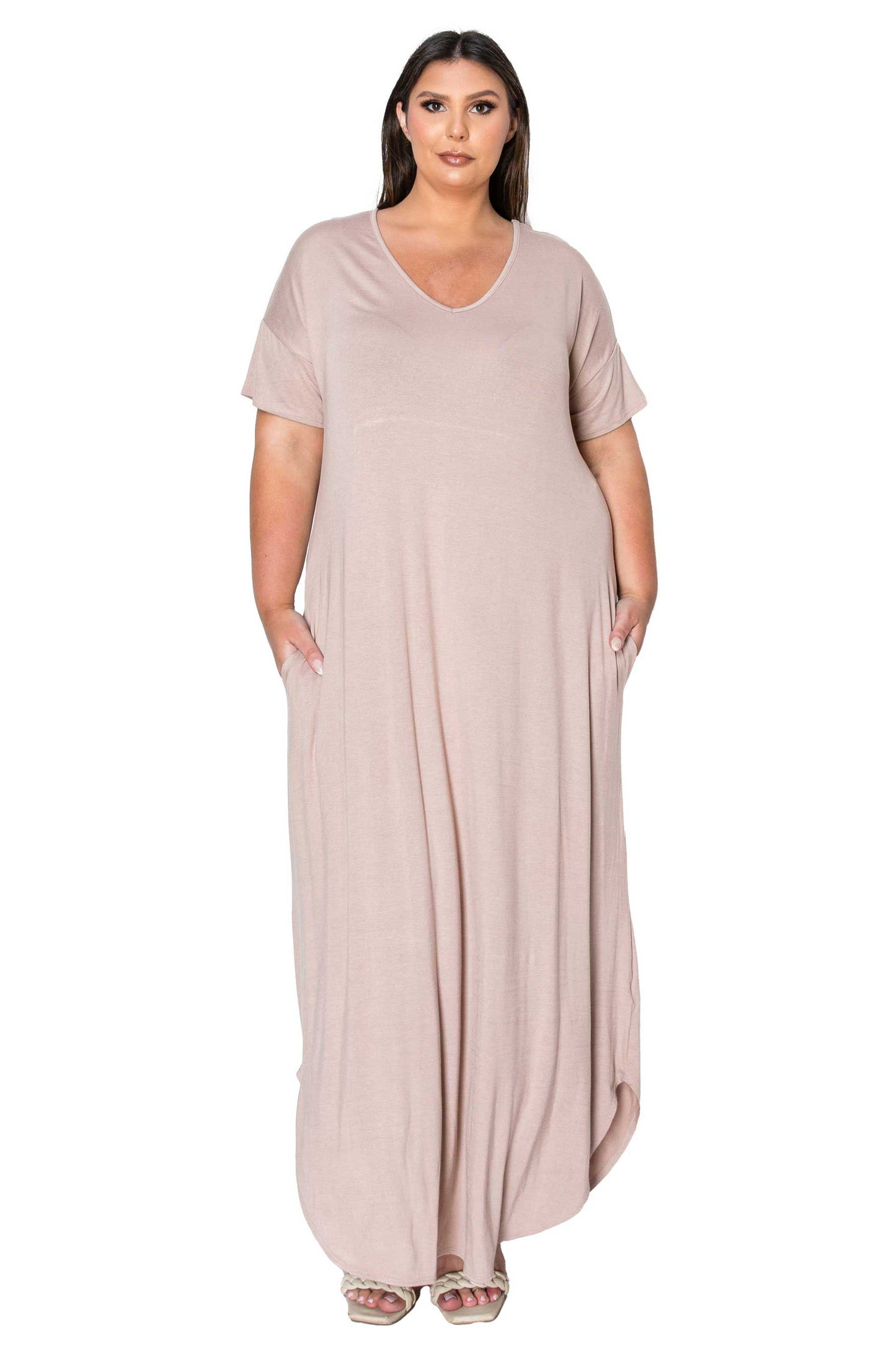 L I V D Women's Plus Size Scarlett Maxi Pocket Dress