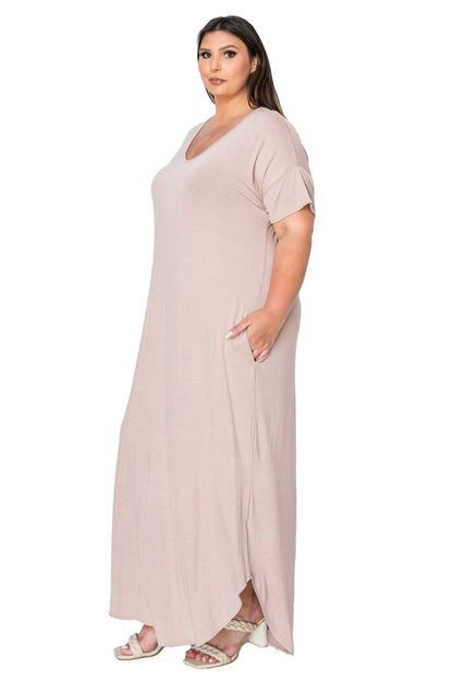 L I V D Women's Plus Size Scarlett Maxi Pocket Dress