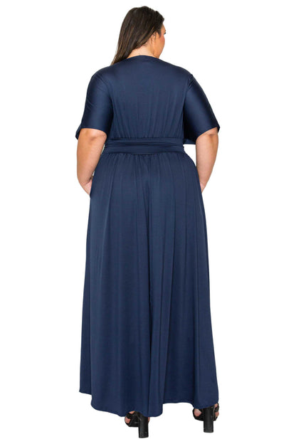 L I V D Women's Plus Size Raffi Empire Waist Pocket Maxi Dress