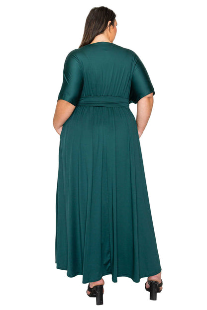 L I V D Women's Plus Size Raffi Empire Waist Pocket Maxi Dress