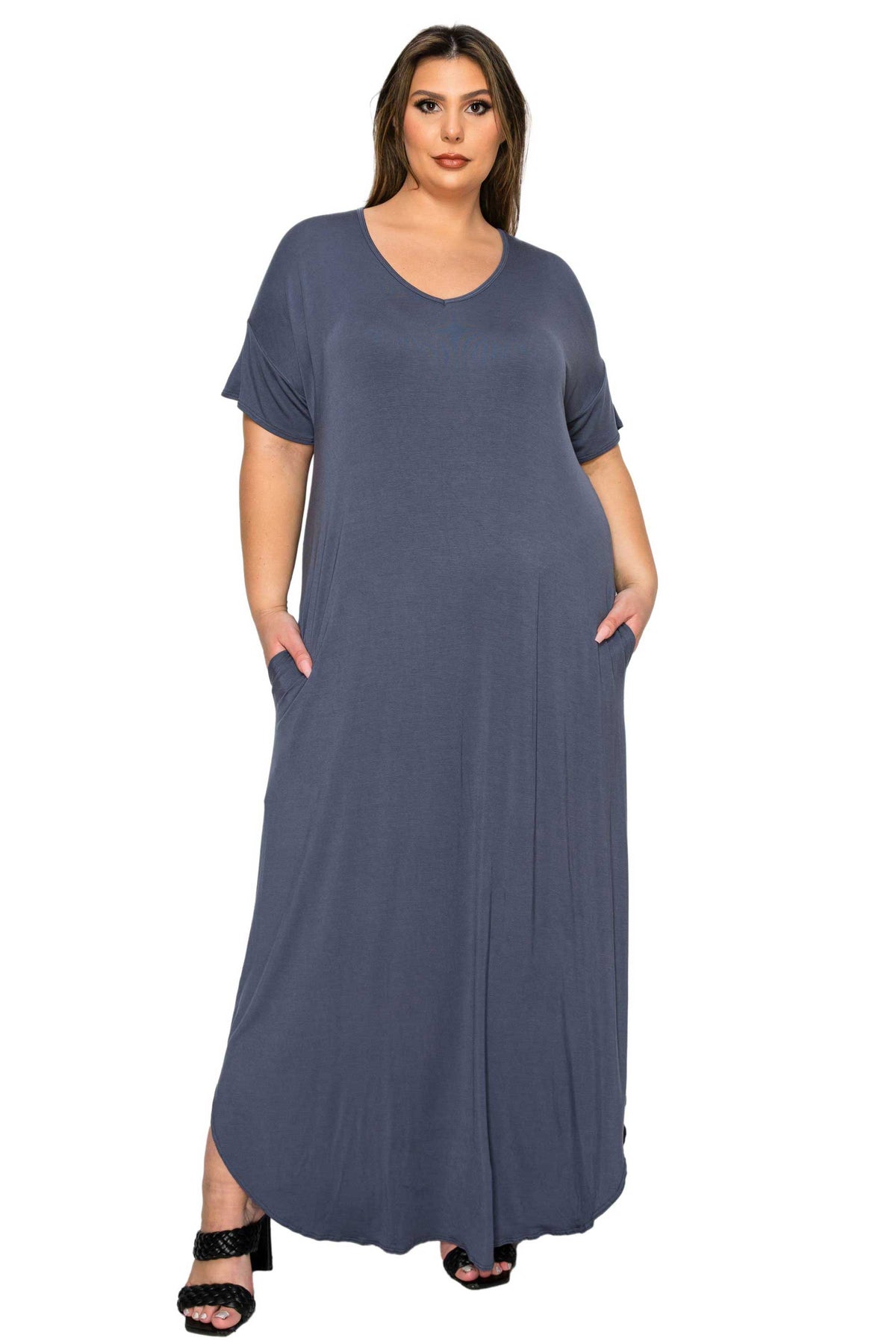L I V D Women's Plus Size Scarlett Maxi Pocket Dress