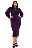 L I V D Women's Plus Size Anastasia Tie Neck Dress