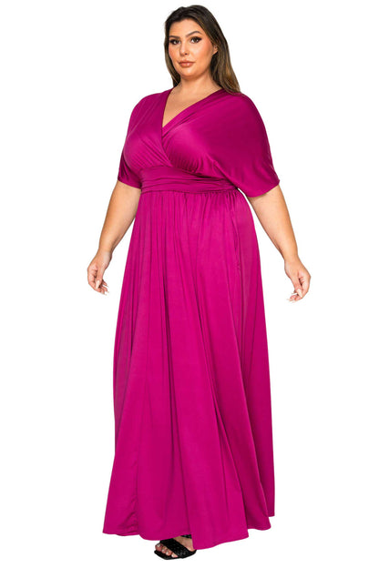 L I V D Women's Plus Size Raffi Empire Waist Pocket Maxi Dress